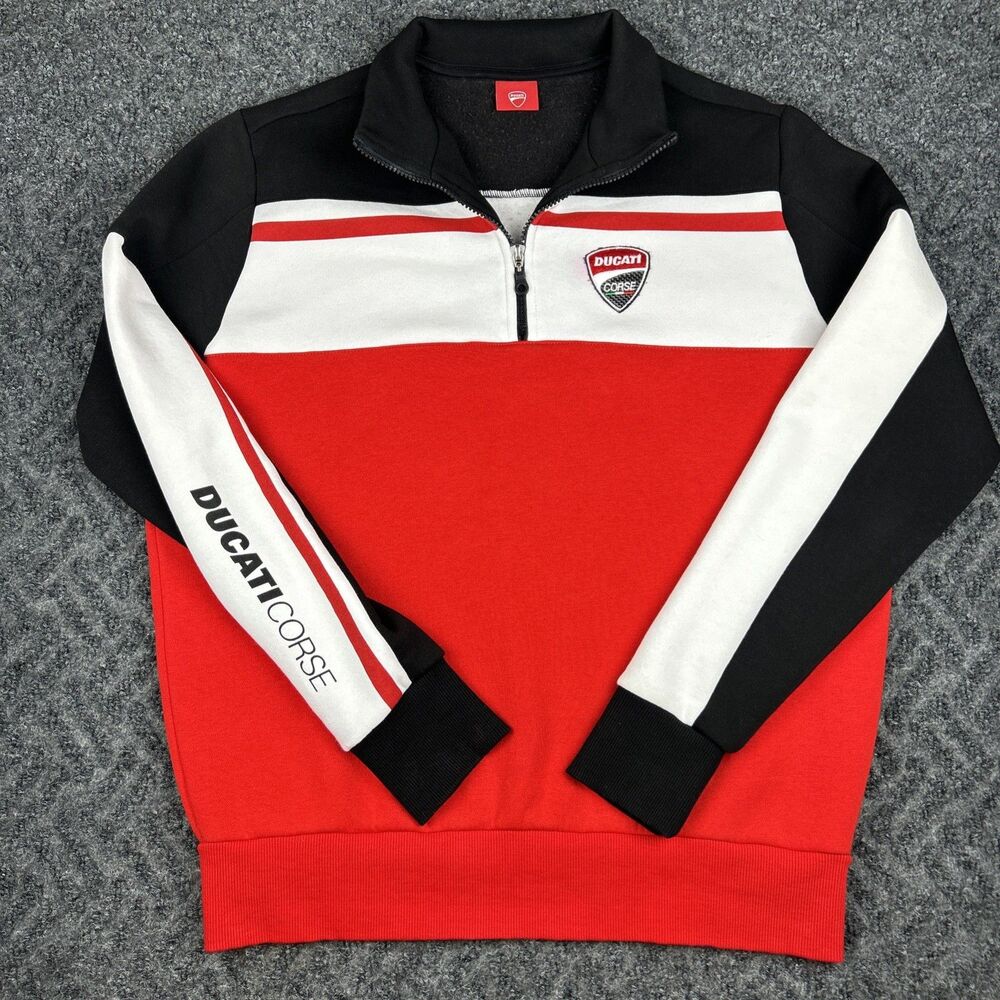 Ducati Corse Fleece Lined Sweatshirt 1/4 Zip Men’s Large Motorcycle
